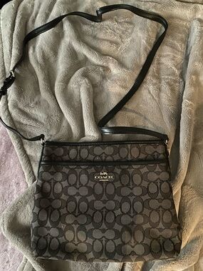 Canvas coach crossbody bag